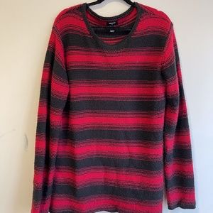 Forever 21 Mens Red and Black Sweater